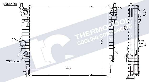 Jaguar radiator-cooling-aluminium 572x508x26