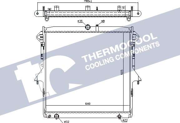 Mazda radiator-cooling-aluminium 640x605x16 manual/automatic