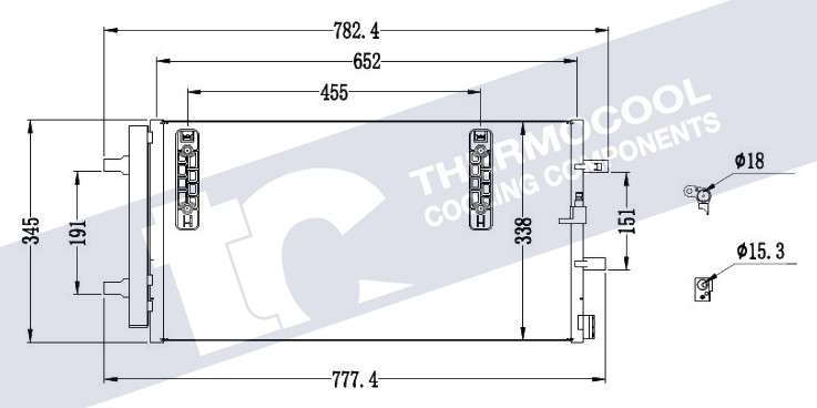 Audi aircon condensor 674x334x16