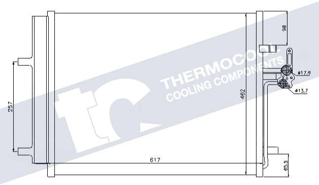 Volvo aircon condensor 617x462x16