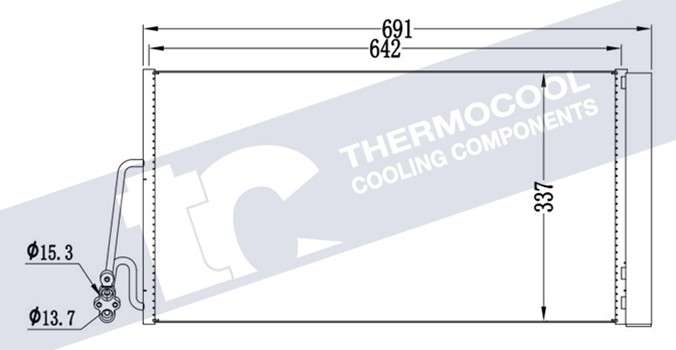 Mini aircon condensor, 353x644x12