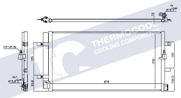 Audi aircon condensor 676x330x16