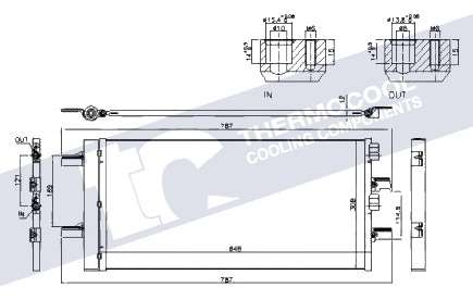 Mini aircon condensor, 648x308x12