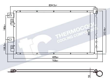 Mini aircon condensor 625x303x16