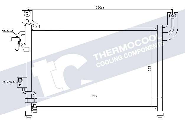 Mazda aircon condensor 525x292x18