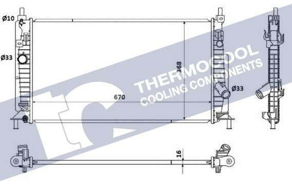 Mazda radiator-cooling-aluminium 672x376x16 manual