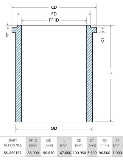 Mazda sleeve - f/f flanged 1 cyl 000