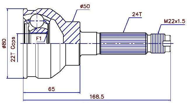 Subaru cv joint - outer 24-22-50