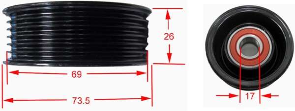Mazda tensioner wheel-micro-V belt 73.5x26