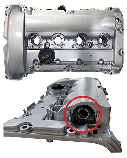 Mini valve cover-inbuilt PCV valve, ALUMINIUM CLOSED HOUSING