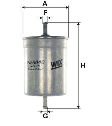Audi filter - fuel - EFI 83x165x8 CLAMP ON PIPES