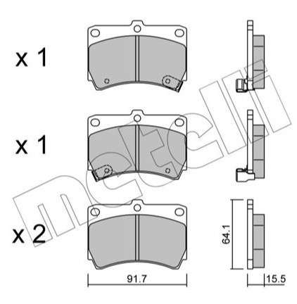 Kia brake pad set - front WITHOUT CLIPS -2002