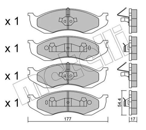 Kia brake pad set - front 177x55x17