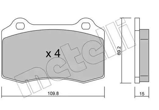 Chrysler brake pad set - rear 109.7x69.3x17.8