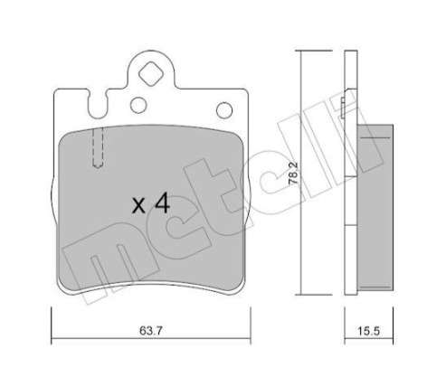 Chrysler brake pad set - rear 64x78x15.5