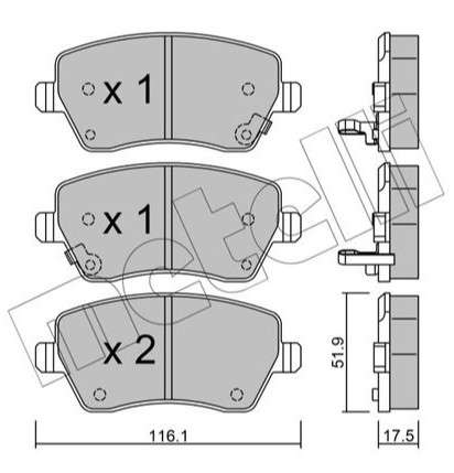 Suzuki brake pad set - front 116x52.5