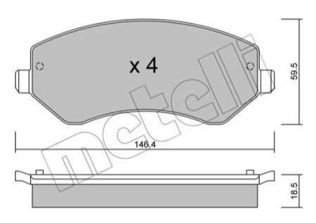 Chrysler brake pad set - front 146.5x18.5