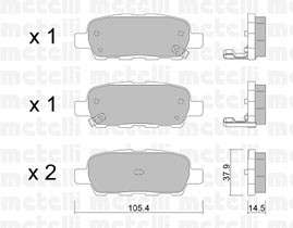 Suzuki brake pad set - rear 105.5x38x14