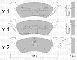 Chrysler brake pad set - rear 156x50.7x16