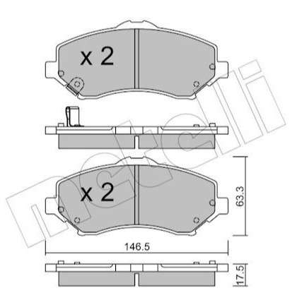 Dodge brake pad set - front 146.5x63.3x17.5