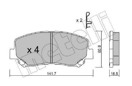 Suzuki brake pad set - front 141.7x61.1x15.8