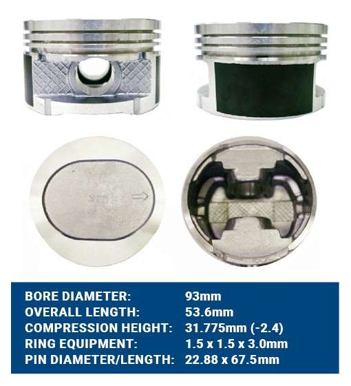 Chrysler piston w/o rings 1 cyl 1.5x1.5x3 90"RECESS (Size: 000)