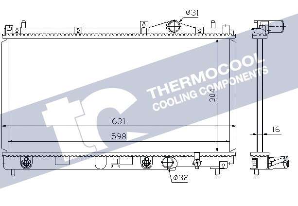 Chrysler radiator-cooling-aluminium 620x300x16 manual/opt auto