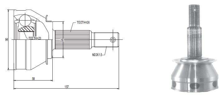 Chrysler cv joint - outer 26-32-54