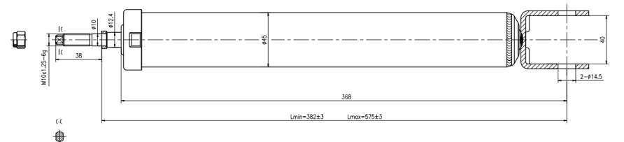 Kia Gold shock absorber-gas-rear L or R OPEN LOWER BRACKET