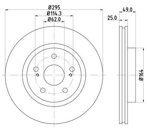 Suzuki brake disc front - vented 295x25/49