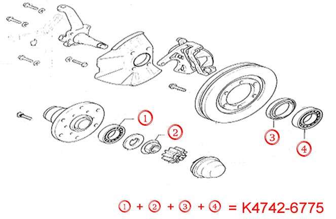 Kia wheel bearing kit - front 69x35x15.85/52x25x15