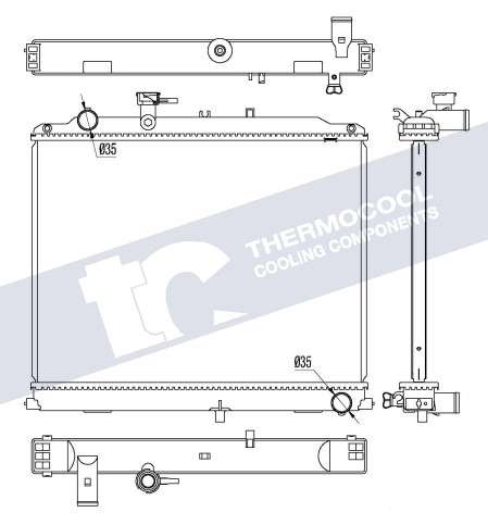 Kia radiator-cooling-aluminium 425x575x26