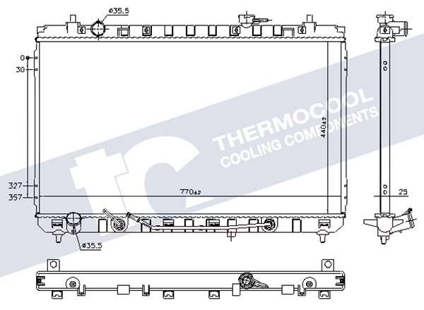 Kia radiator-cooling-aluminium 770x440x25