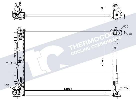 Kia radiator-cooling-aluminium 635x467x16 automatic