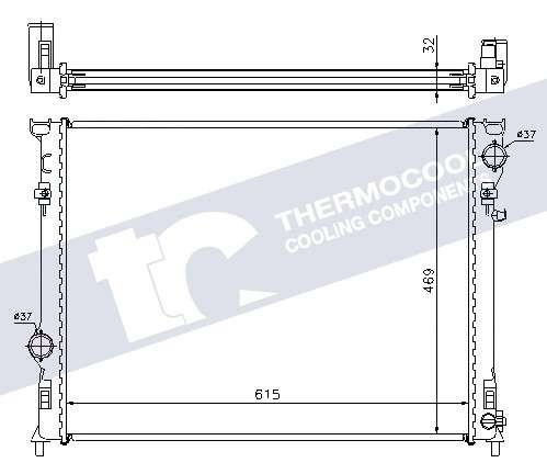 Chrysler radiator-cooling-aluminium 615x469x32