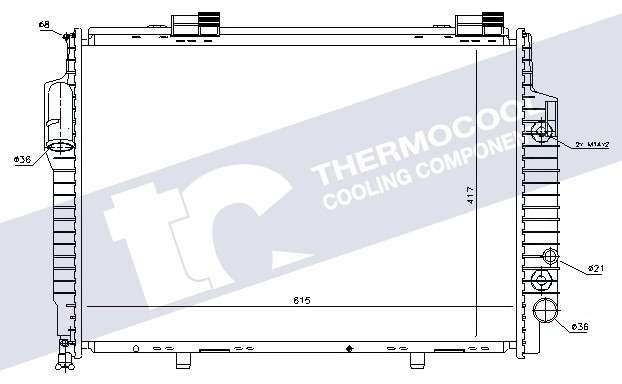 Chrysler radiator-cooling-aluminium 615x420x33