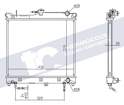 Suzuki radiator-cooling-aluminium 375x438x26 automatic transmission