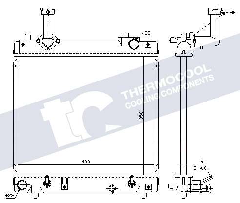 Suzuki radiator-cooling-aluminium 403x350x16