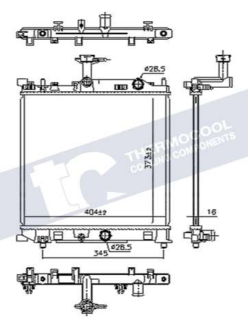 Suzuki radiator-cooling-aluminium 404x373x16