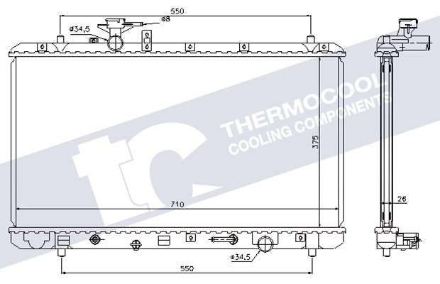 Suzuki radiator-cooling-aluminium - 708x375x26