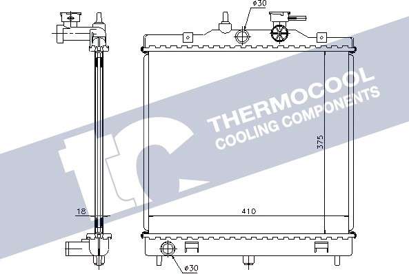 Kia radiator-cooling-aluminium 410x375x18 automatic -2008