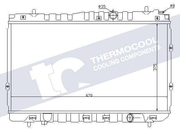 Kia radiator-cooling-aluminium 670x375x25