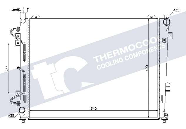 Kia radiator-cooling-aluminium 640x490x18 automatic transmission