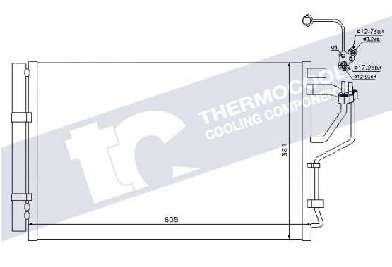 Kia aircon condensor - 608x381x16