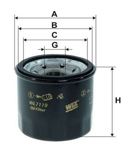 Suzuki filter - oil - spin-on 55x68x66