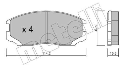 Daihatsu brake pad set - front 114.2x50x15