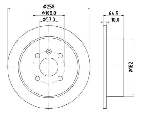 Daewoo brake disc rear - solid 258x10/66.5