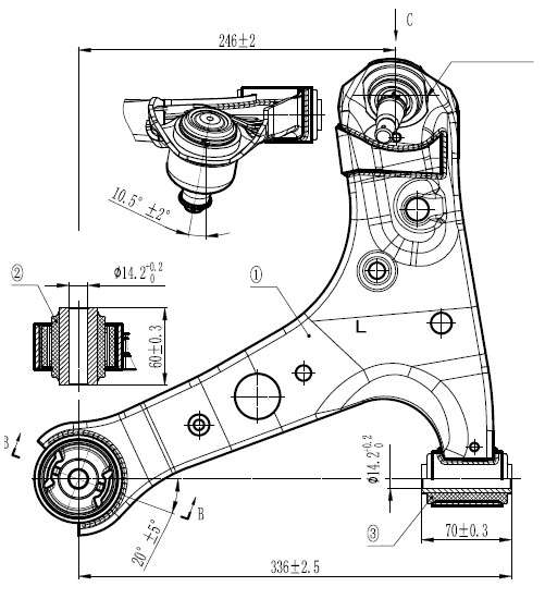 Daihatsu control arm-front-lower left