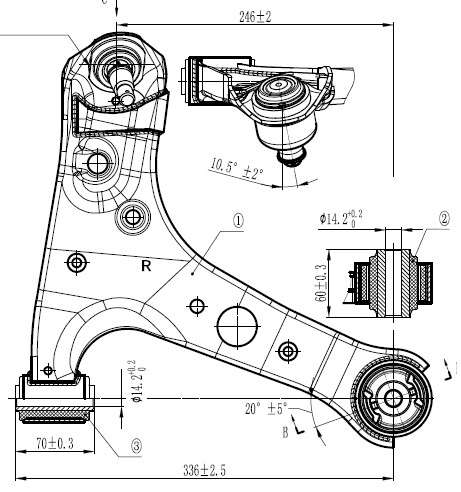 Daihatsu control arm-front-lower right