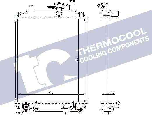 Daihatsu radiator-cooling-aluminium 317x400x16 automatic